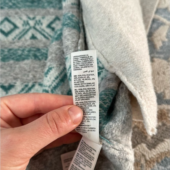 Fat Face Josie Cardigan Turquoise, Gray and White US size 6 - Picture 13 of 16